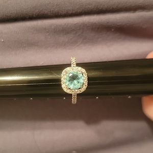 Aquamarine CZ Ring